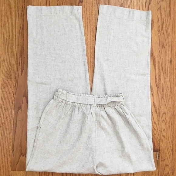 Now This High Rise Paperbag Linen Viscose Wide Leg Pull on Pants - Picture 14 of 16